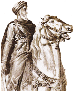hassan ibn Sabbah pe calul sau alb