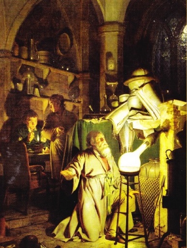 Alchimist in cautarea Pietrei Filozofale