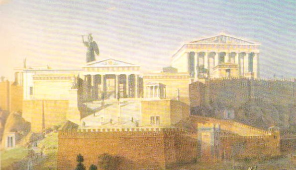 Acropola din Atena - reconstructie. Leo von Klenze - 1846