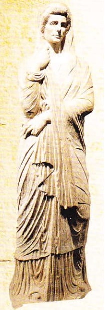 Statuie funerară găsită in ruinele de la Pompei