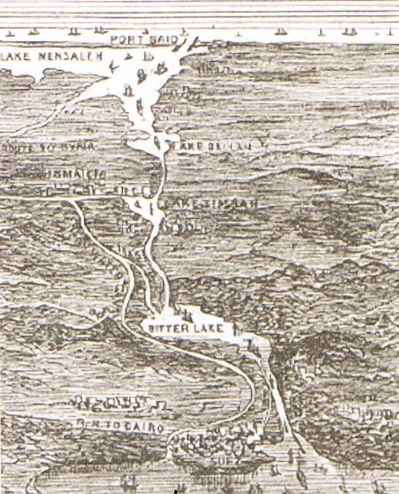 Canalul Suez (desen - anul 1881)