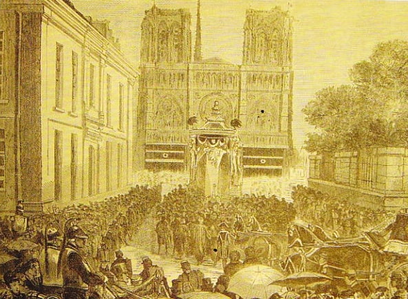 Desen  Catredala Notre-Dame din Paris (Sfarsitul secolului XVIII-lea)